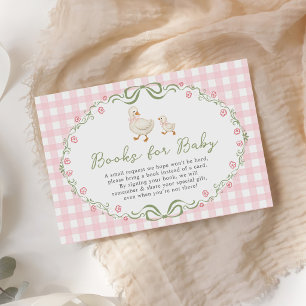 Dummer Gans Rosa Baby Mädchen Shower Bücher Für Ba Begleitkarte