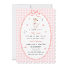 Dummer Gans Rosa Gingham Baby Mädchen Babyparty