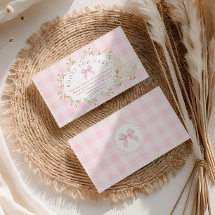 Dummer Gans Rosa Gingham-Bücher für Baby Begleitkarte