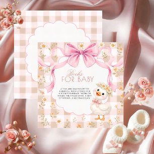 Dummer Gans Rosa Gingham-Daisy-Bücher für Baby Begleitkarte