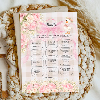 Dummer Gans Rosa Gingham-Schleife Blumen Baby-Batt
