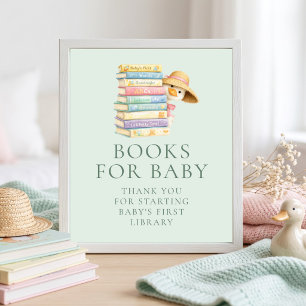 Dummer Gans Rosa Salbei Bücher für Baby Shower Sch Poster