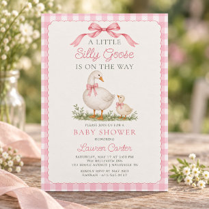 Dummer Gans Rosa Schleife Vornehmes Mädchen Baby S Einladung