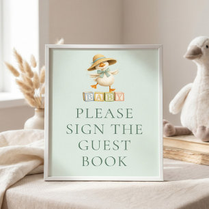 Dummer-Gans-Sage-Gästebuch-Baby-Shower-Schild Poster