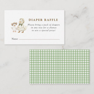 Dummer-Gans-Sage-Gingham-Babyparty-Windeln-Raffle  Begleitkarte