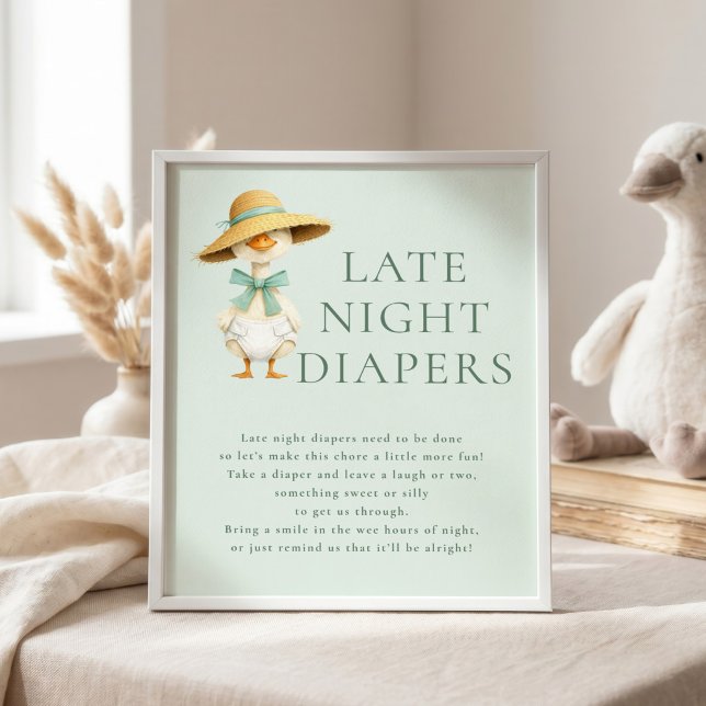 Dummer Gans Sage Nacht Windeln Baby Shower Schild (Von Creator hochgeladen)