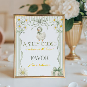 Dummer-Gans-Salbei-Grün-Neutrales-Babyparty-Mitgeb Poster