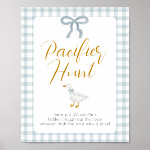 Dummer Gans-Schnuller-Jagd-Baby-Party-Spiel Poster