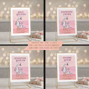 Dummer-Gans-Universal-Partyschild-Vorlage Bearbe Einladung