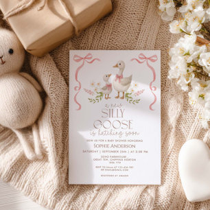 Dummer Gans Vintage-Bogen Mädchen Baby Shower Einladung