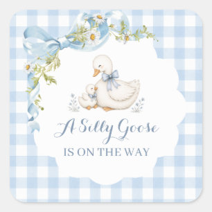 Dummer Gans Vintage Gänseblümchen-Baby-Party Quadratischer Aufkleber