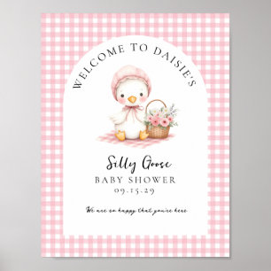 Dummer Gans Wasserfarben Mädchen Baby Shower Begrü Poster
