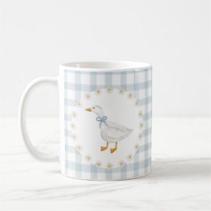 Dummer Gänschen Cottagecore Blau Gingham Babyparty Kaffeetasse