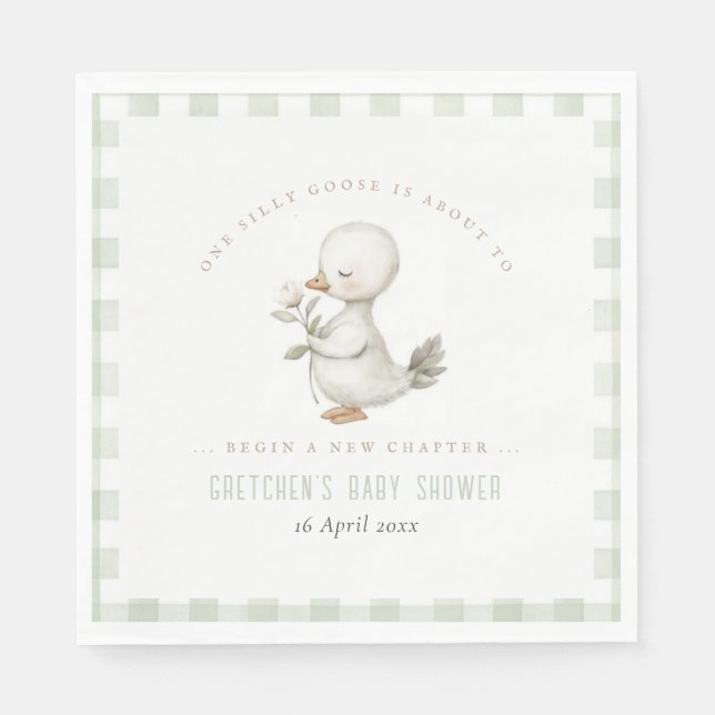 Dummer Gänschen Neues Kapitel Baby Shower zum Früh Serviette (Vorderseite)