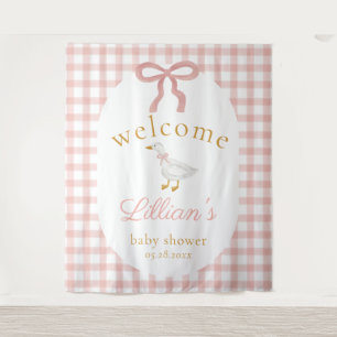 Dummer Gänschen Rosa Gingham Mädchen Baby Shower H Wandteppich