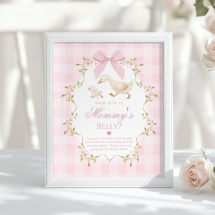 Dummer Gänschen Wie groß ist Mamas Bauch Pink Ging Poster