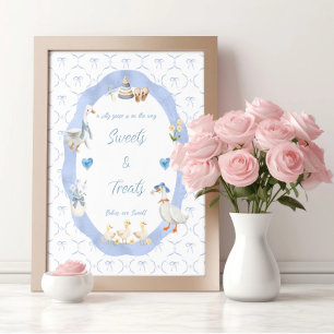 Dummer Gänse-Bogen Baby-Junge-Shower Süßigkeiten u Poster