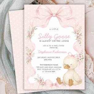 Dummer Gänse-Coquette-Rosa-Punkte-Baby-Party Einladung