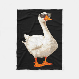 Dummer Gänse-Ente mit Sonnenbrille Lustige Grafik Fleecedecke