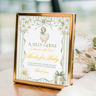 Dummer Gänse-Grün-Neutraler Buch Für Baby-Party Poster