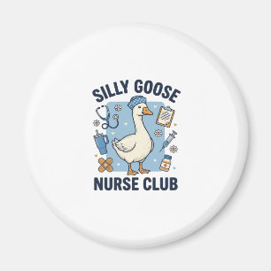 Dummer Gänse-Krankenschwester-Club Lustiges Kranke Magnet