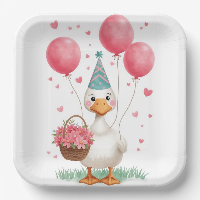Dummer Gänse Papierplatten Pappteller (Vorderseite)