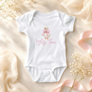 Dummer Gänse-Rosa-Bogen Baby Strampler