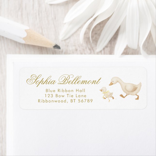 Dummer Gänse-Sage-Baby-Party-Rücksendeadresse (Insitu)