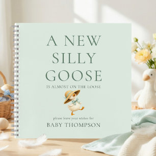 Dummer Gänse-Salbei-Baby-Shower-Gästebuch Notizbuch