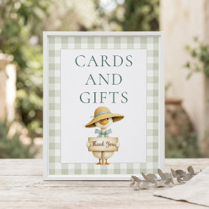 Dummer Gänse-Salbei-Gingham-Karten-Geschenke Baby- Poster