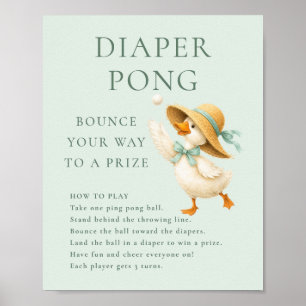 Dummer Gänse-Salbei-Windel-Pong-Spiel-Baby-Shower- Poster