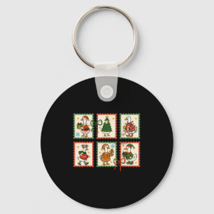 Dummer Gänse-Santa-Weihnachtsstempel Süßer Fröhlic Schlüsselanhänger