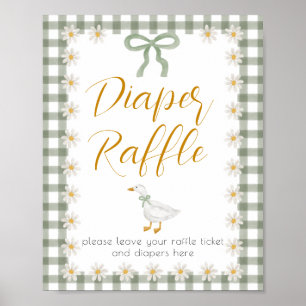 Dummer Gänseschwarz-Weiß kariert Blumenwindel Tomb Poster