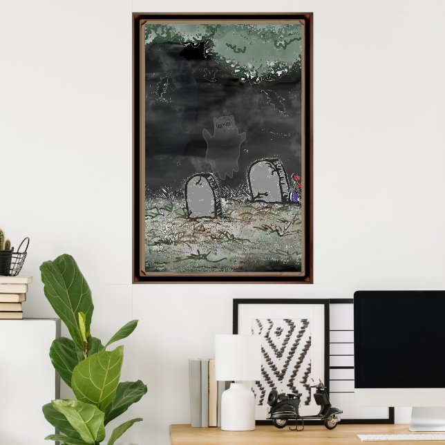 Dummer Geister-Foto-Rahmenposter Poster (Heimbüro)