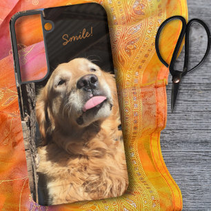 Dummer Golden Retriever-Foto mit individuellem Tex Samsung Galaxy Hülle