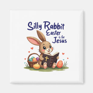 Dummer Hase Ostern ist für Jesus Christliches Desi Magnet