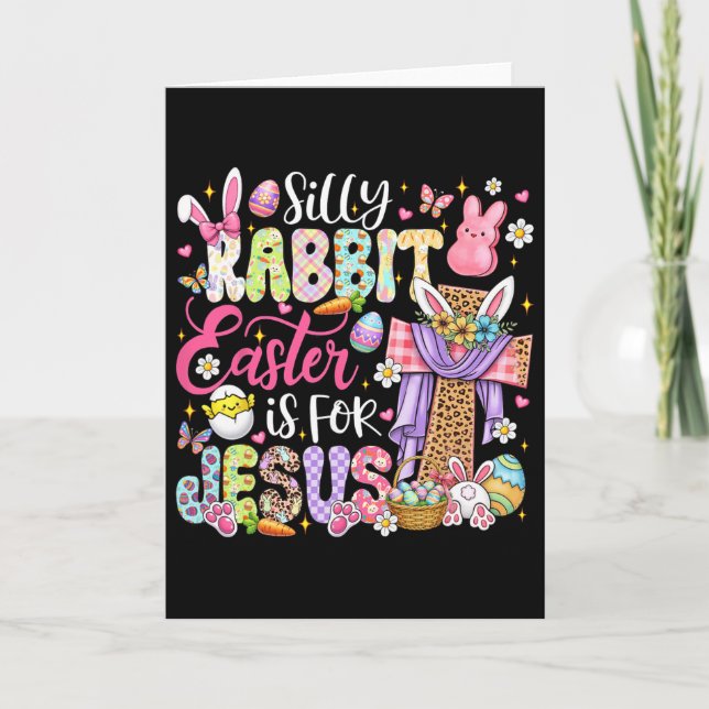 Dummer Hase Ostern ist für Jesus Süßer Hase Christ Karte (Vorderseite)