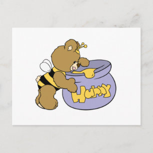 Dummer Honigbiene Bär Postkarte