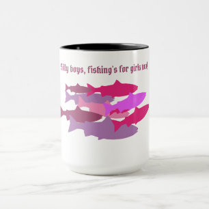 "Dummer Jungen..." Pink Camo Forelle Tasse