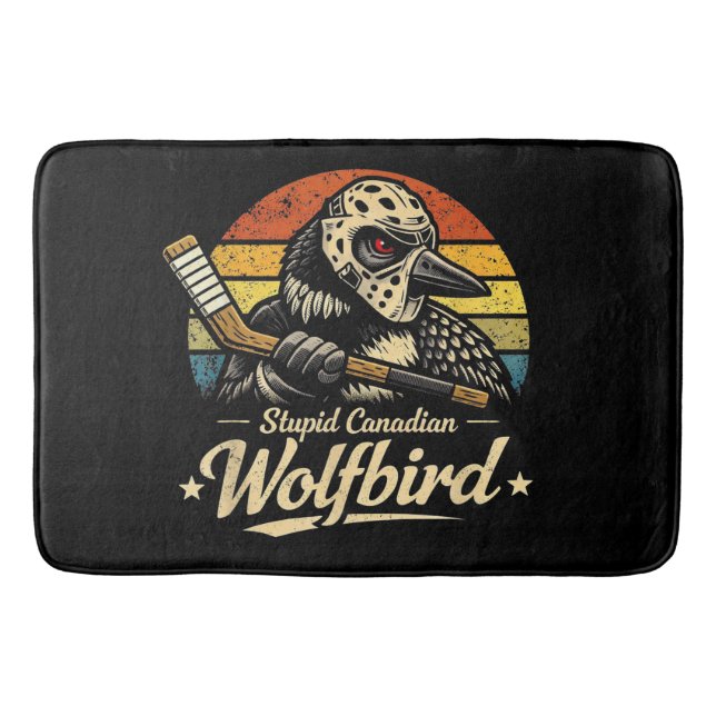 Dummer kanadischer Wolf Vogel  Badematte (Vorderseite)