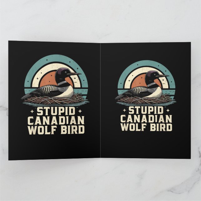 Dummer kanadischer Wolf Vogel  Dankeskarte (Innenseite)