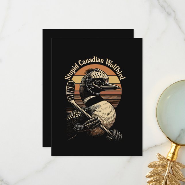 Dummer Kanadischer Wolf Vogel Dankeskarte (Vorderseite/Rückseite Beispiel)