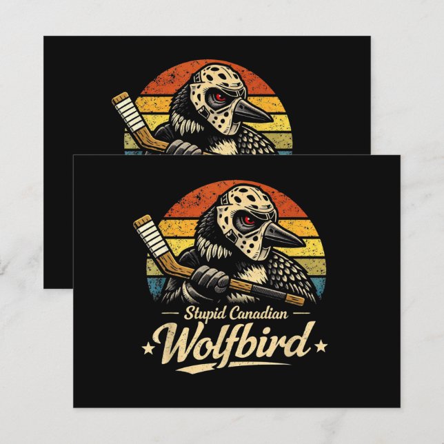 Dummer kanadischer Wolf Vogel  Einladung (Vorne/Hinten)