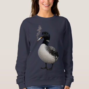 dummer kanadischer Wolf Vogel Eistaucher Smoking M Sweatshirt