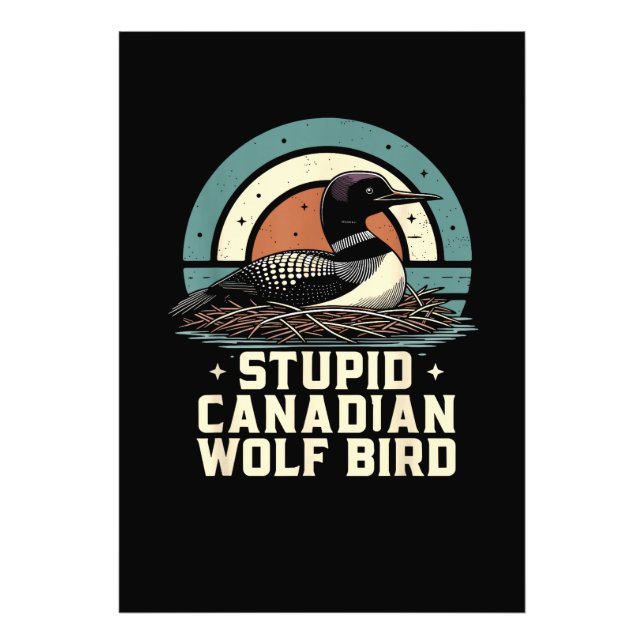 Dummer kanadischer Wolf Vogel  Fotodruck (Vorne)