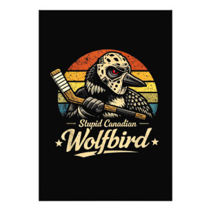 Dummer kanadischer Wolf Vogel Fotodruck