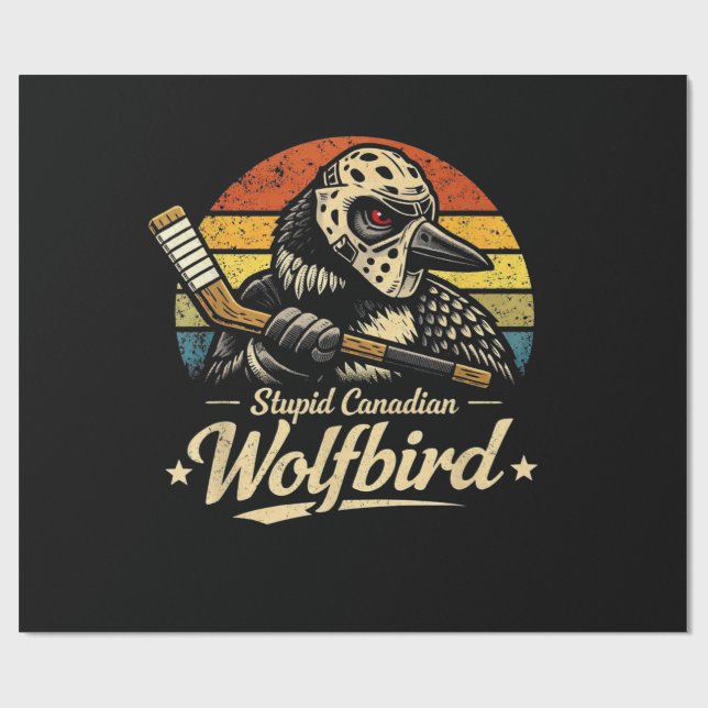 Dummer kanadischer Wolf Vogel  Geschenkpapier (Flach)