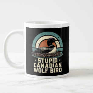 Dummer kanadischer Wolf Vogel Jumbo-Tasse