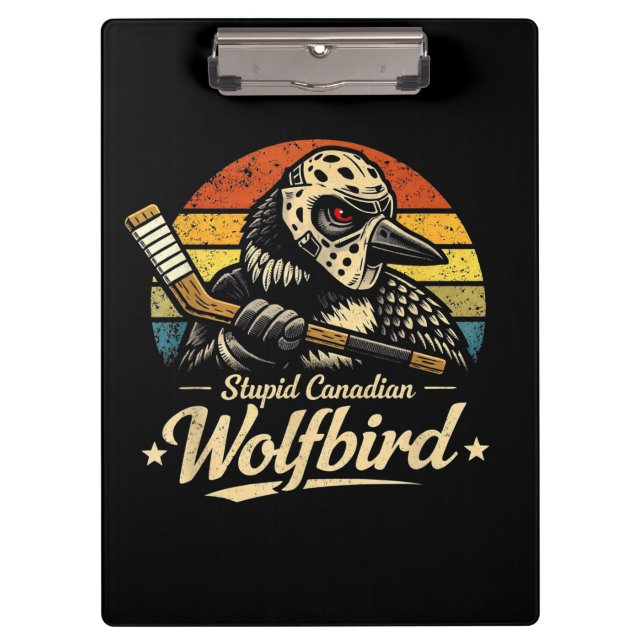 Dummer kanadischer Wolf Vogel  Klemmbrett (Vorderseite)