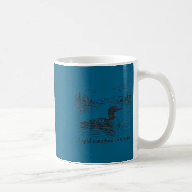 Dummer kanadischer Wolf Vogel lustiger Loon Tier L Kaffeetasse (Rechts)